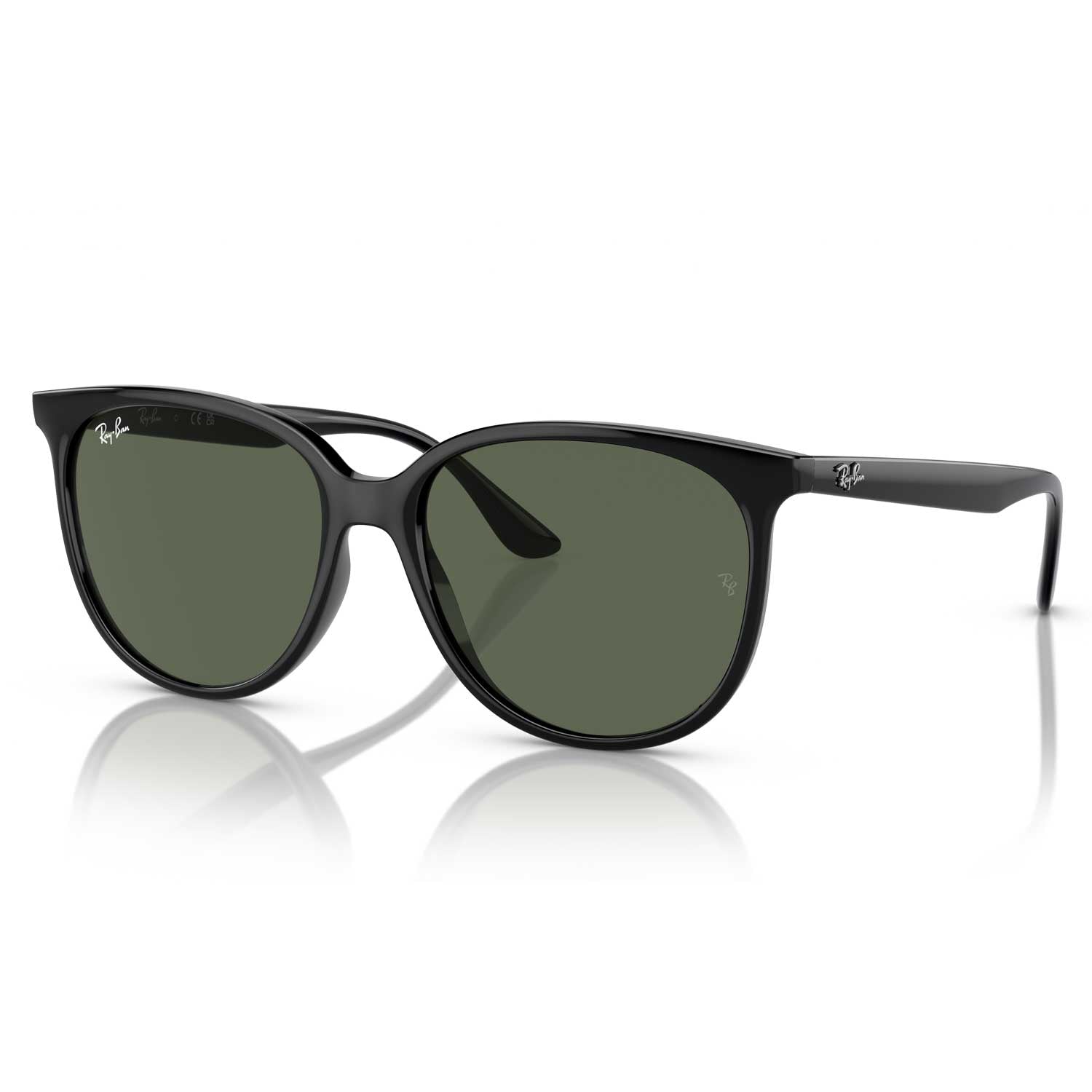 Ray-Ban RB4378 Sunglasses - Polished Black Frame / Dark Green Lens