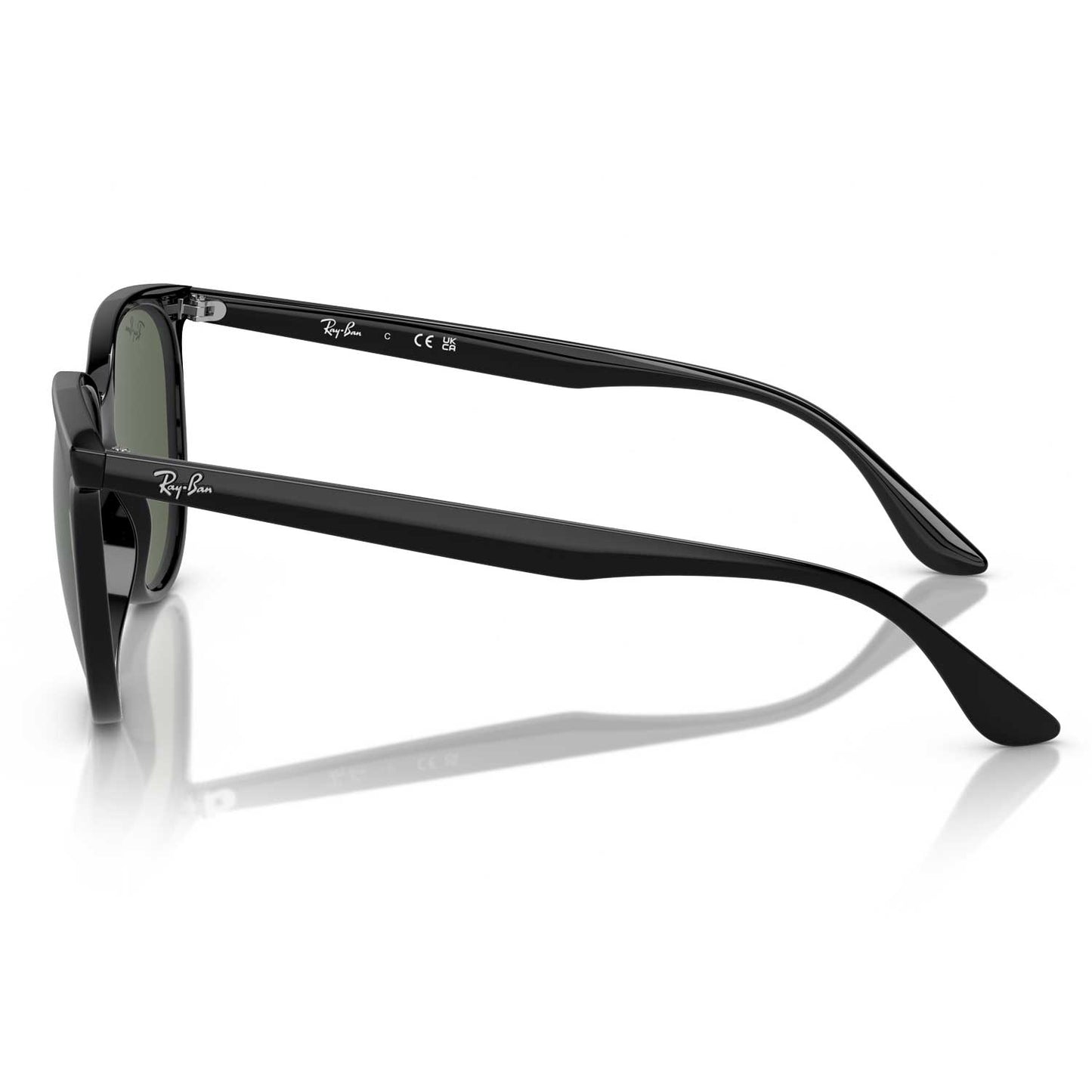 Ray-Ban RB4378 Sunglasses - Polished Black Frame / Dark Green Lens