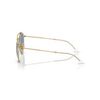 Ray-Ban Round Double Bridge Polarized Sunglasses - Polished Gold Frame - Blue Lenses - BeachToBlvd