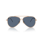 Ray-Ban Aviator Reverse Sunglasses - Polished Rose Gold Frame - Blue Lenses - BeachToBlvd
