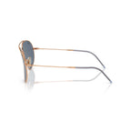 Ray-Ban Aviator Reverse Sunglasses - Polished Rose Gold Frame - Blue Lenses - BeachToBlvd