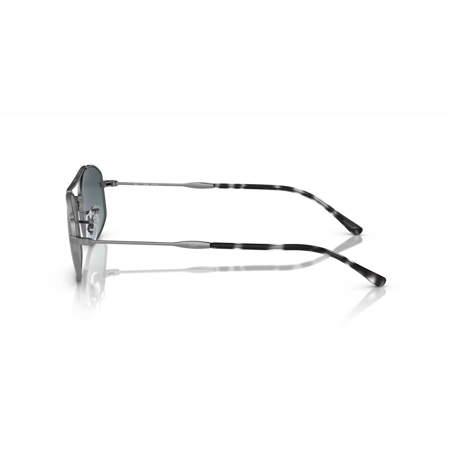Ray-Ban RB3719 Oval Polarized Sunglasses - Gunmetal Frame - Blue Lenses - BeachToBlvd