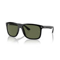 Ray-Ban Boyfriend Two Polarized Sunglasses - Polished Black Frame - Green Lenses - BeachToBlvd