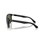 Ray-Ban Boyfriend Two Polarized Sunglasses - Polished Black Frame - Green Lenses - BeachToBlvd