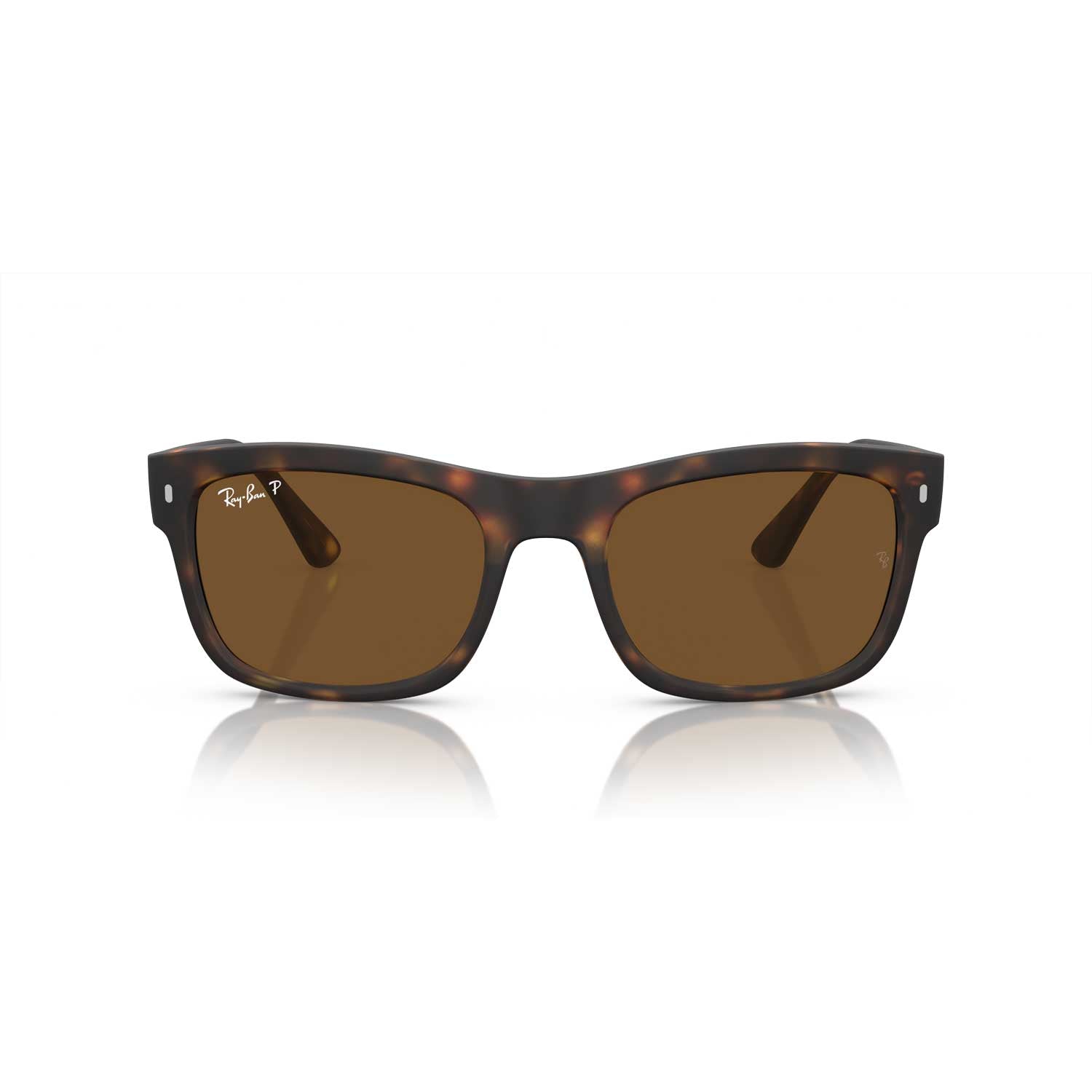 Ray-Ban RB4428 Square Polarized Sunglasses - Matte Havana Frame / Brown Lenses - BeachToBlvd