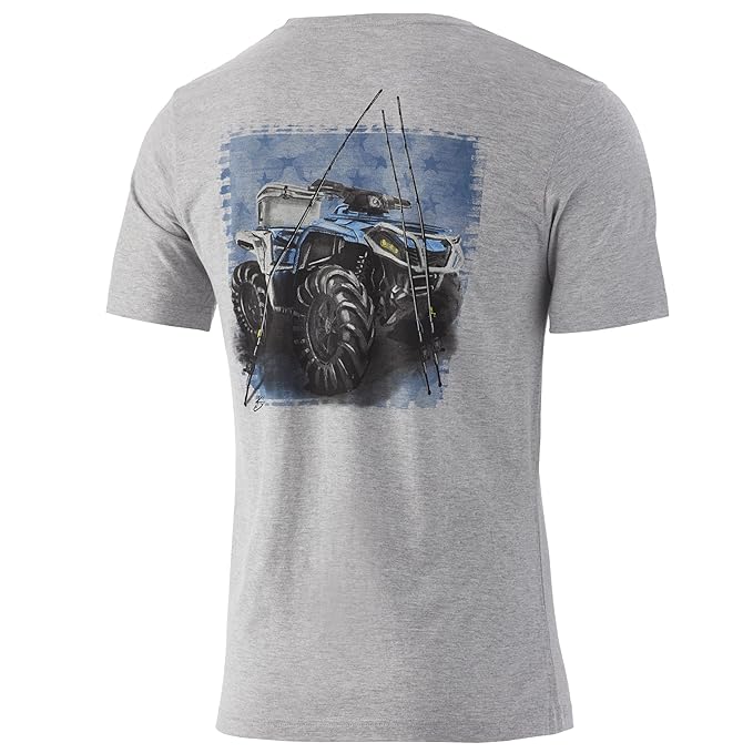 Huk Kc 4 Wheel Rod Rack Tee- Heathered Blue - BeachToBlvd