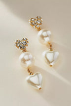 Ettika Love to Love Crystal & Pearl Drop Earrings