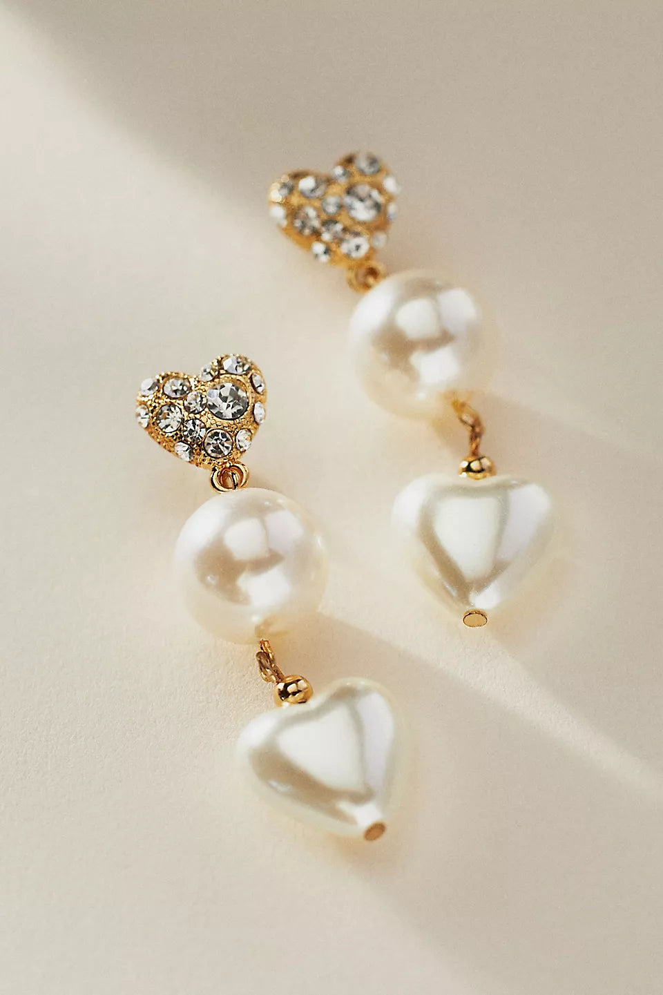 Ettika Love to Love Crystal & Pearl Drop Earrings