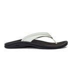 Olukai Ohana Women's Beach Sandals - White / Black - BeachToBlvd