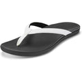Olukai Ho'opio Women's Beach Sandals - White \ Onyx - BeachToBlvd