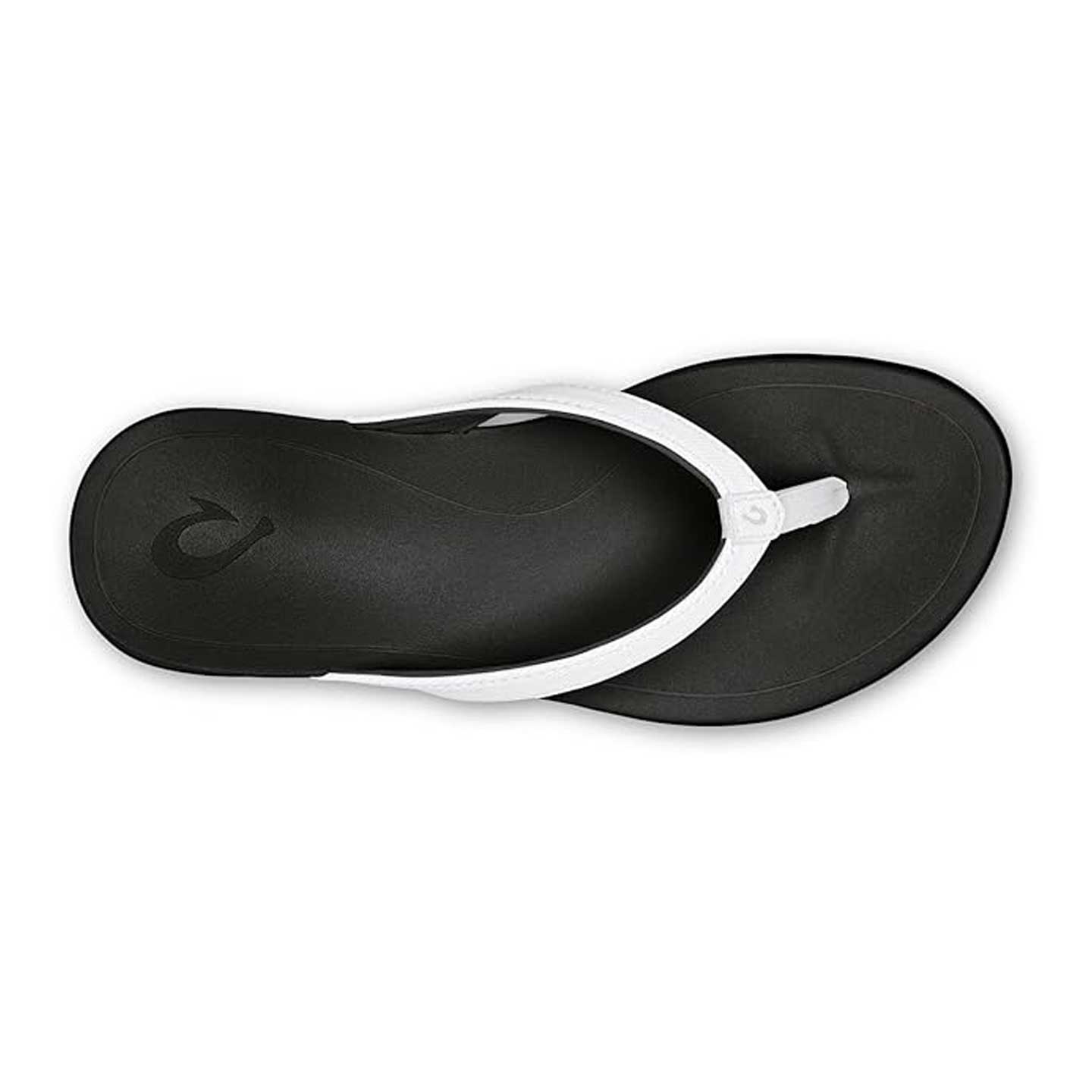 Olukai Ho'opio Women's Beach Sandals - White \ Onyx - BeachToBlvd