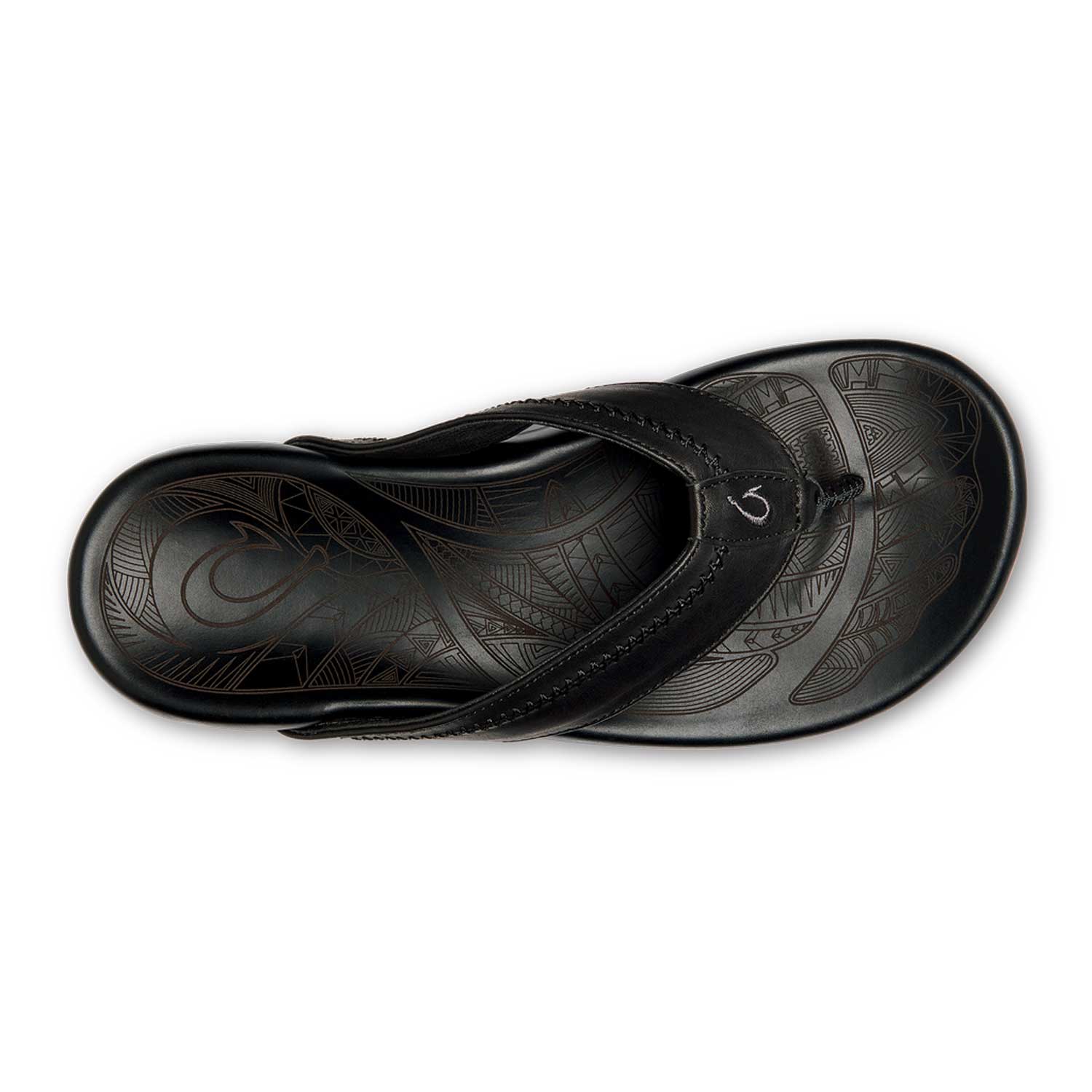 Olukai Hiapo Men's Leather Beach Sandals Lava Rock - BeachToBlvd