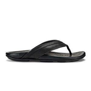 Olukai Hiapo Men's Leather Beach Sandals Lava Rock