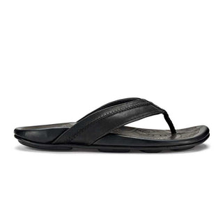 Olukai Hiapo Men's Leather Beach Sandals Lava Rock - BeachToBlvd