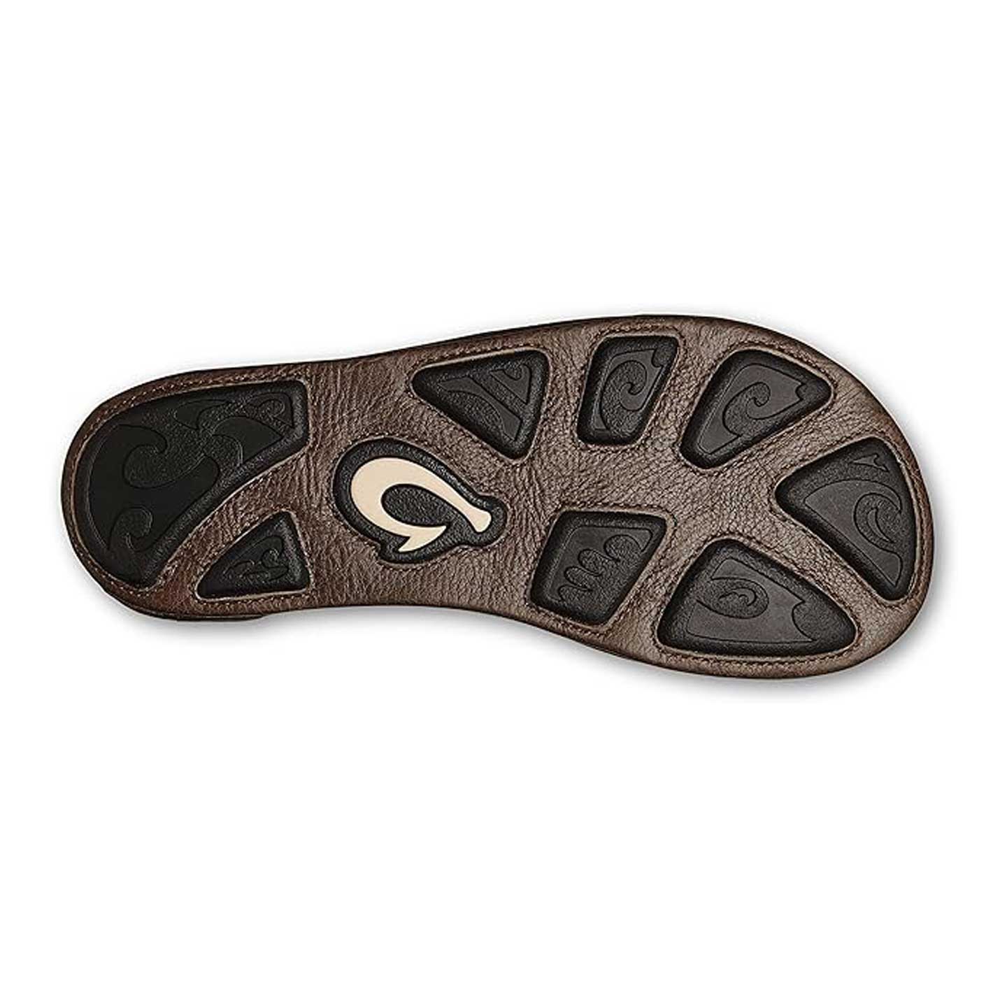 Olukai Hiapo Men's Leather Beach Sandals - Rum\Dark Wood