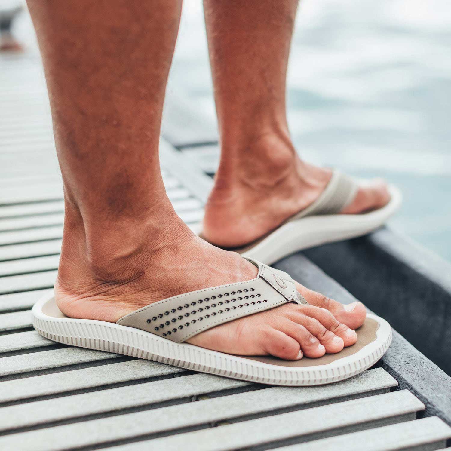 Olukai Ulele Men’s Beach Sandals - Clay / Mustang - BeachToBlvd