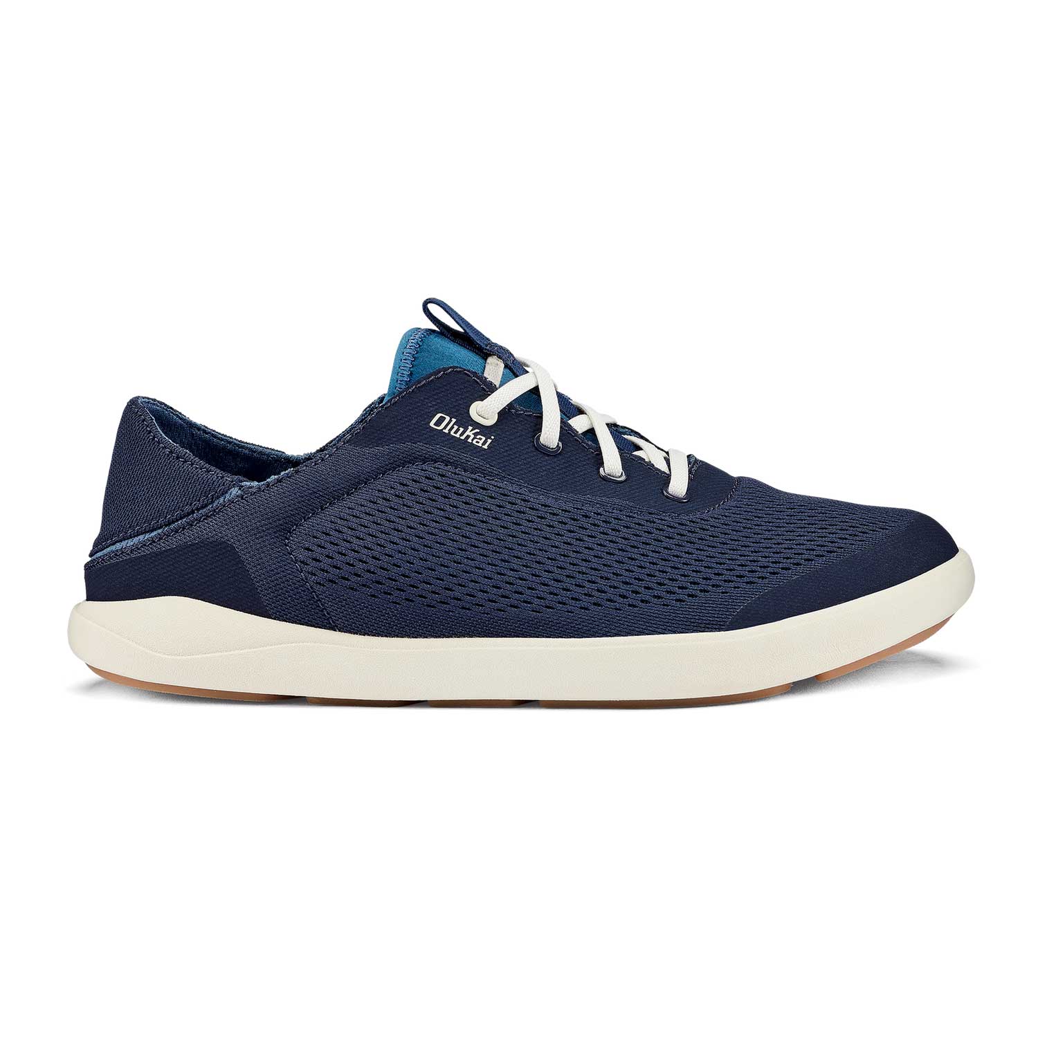 Olukai Moku Pae Men's Boat Shoes - Trench Blue / Off White - BeachToBlvd