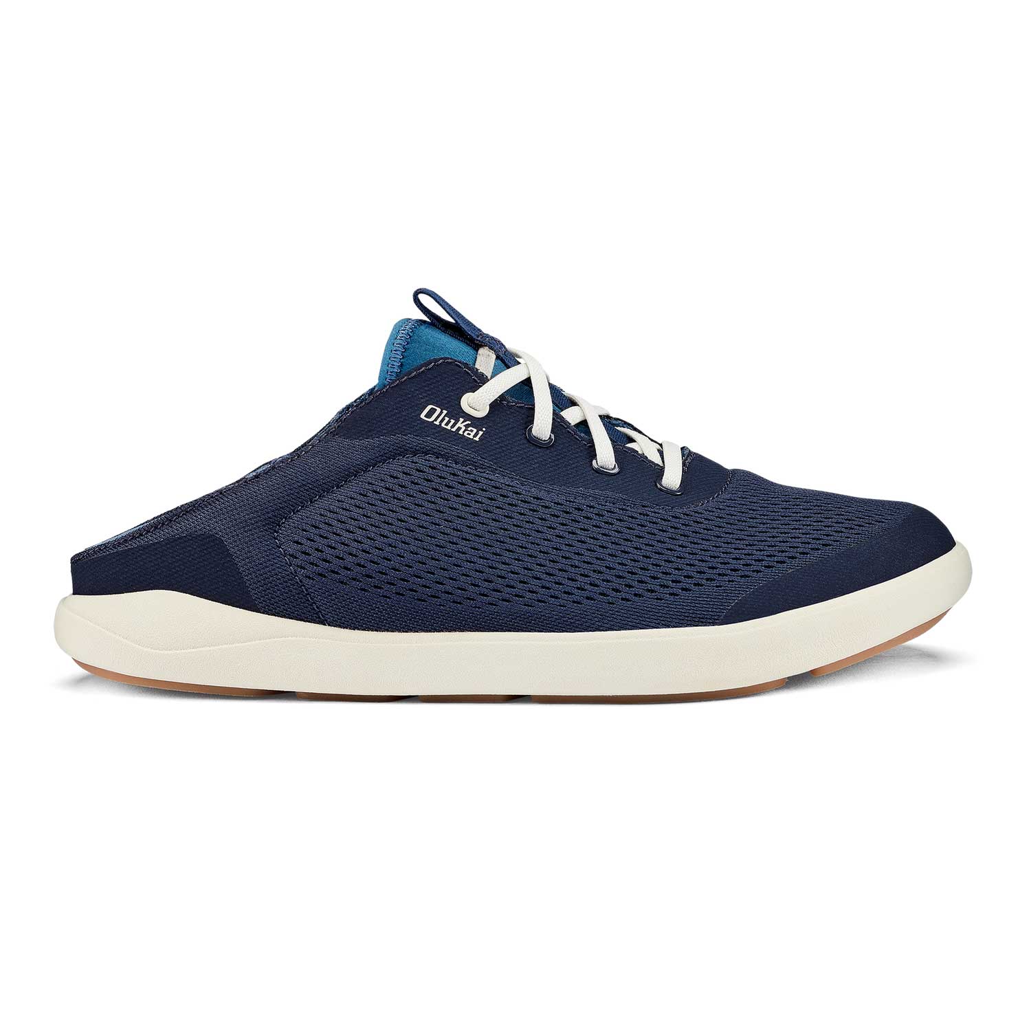 Olukai Moku Pae Men's Boat Shoes - Trench Blue / Off White - BeachToBlvd