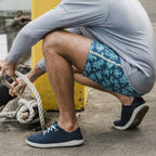 Olukai Moku Pae Men's Boat Shoes - Trench Blue / Off White - BeachToBlvd