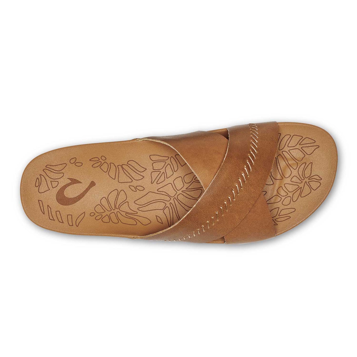 Olukai Kipe‘a ‘Olu Women's Leather Slide Beach Sandals - Sahara