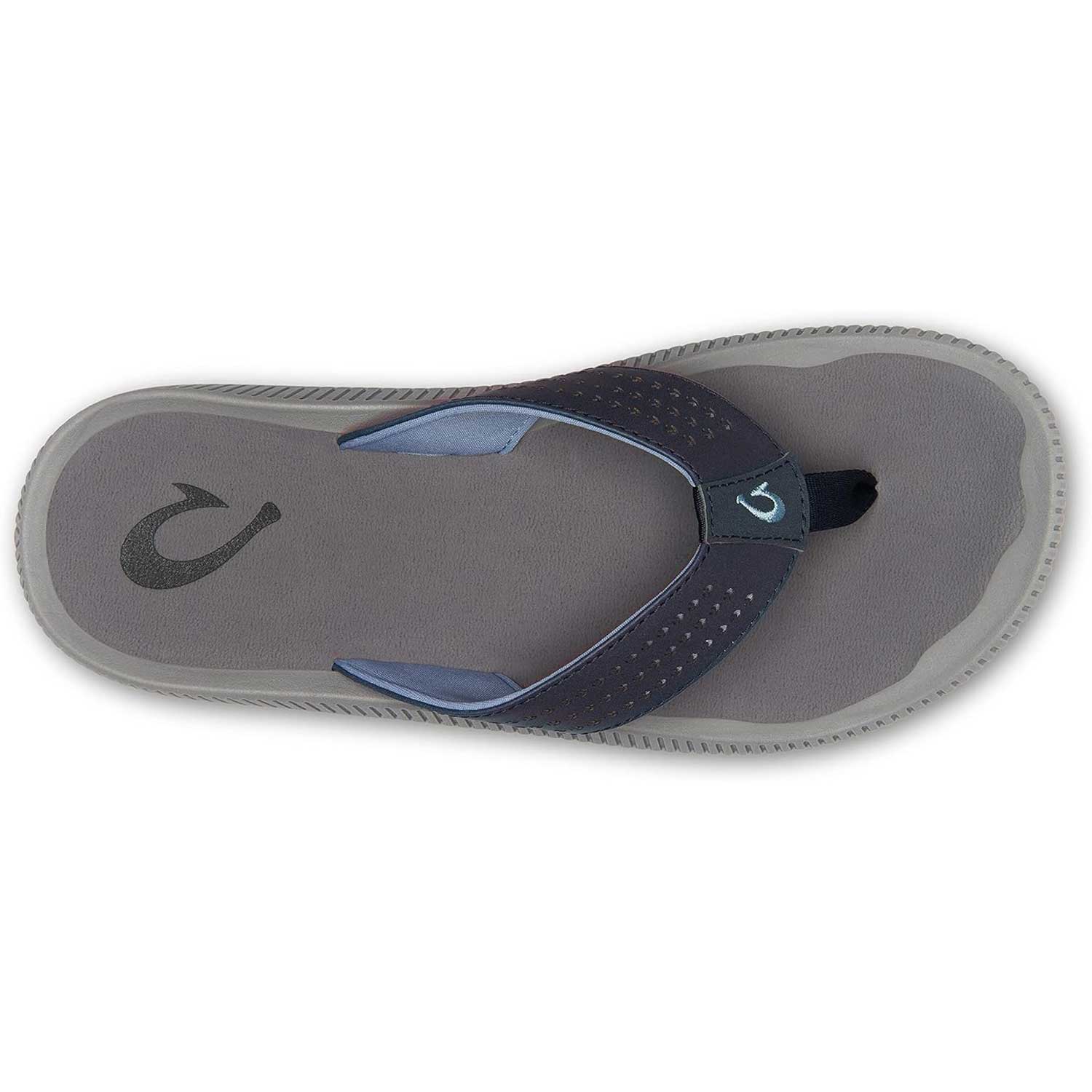 Olukai Ulele Men’s Beach Sandals - Blue Depth \ Charcoal - BeachToBlvd