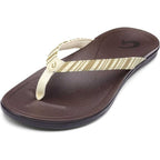 Olukai Ho'opio Women's Beach Sandals - Clay \ Stripe - BeachToBlvd