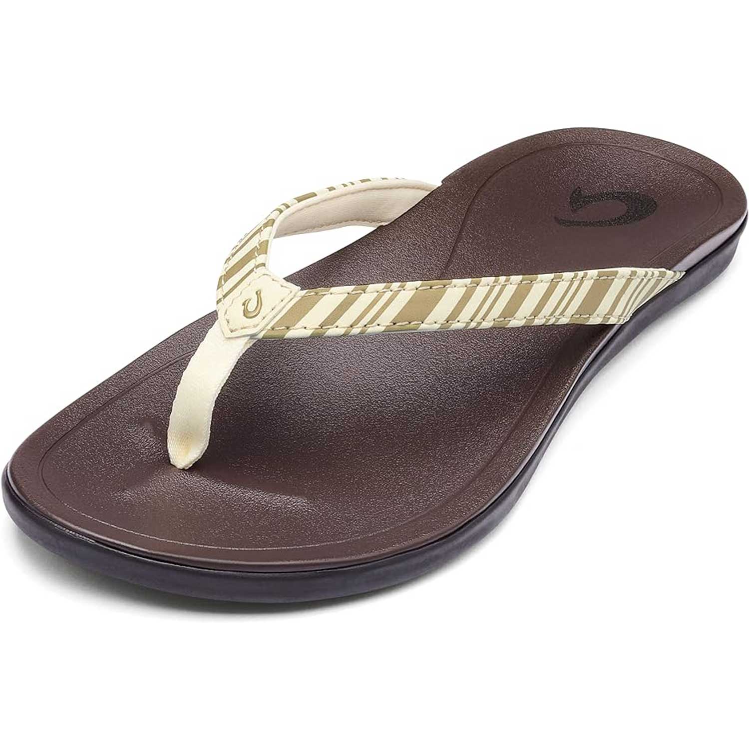 Olukai Ho'opio Women's Beach Sandals - Clay \ Stripe - BeachToBlvd
