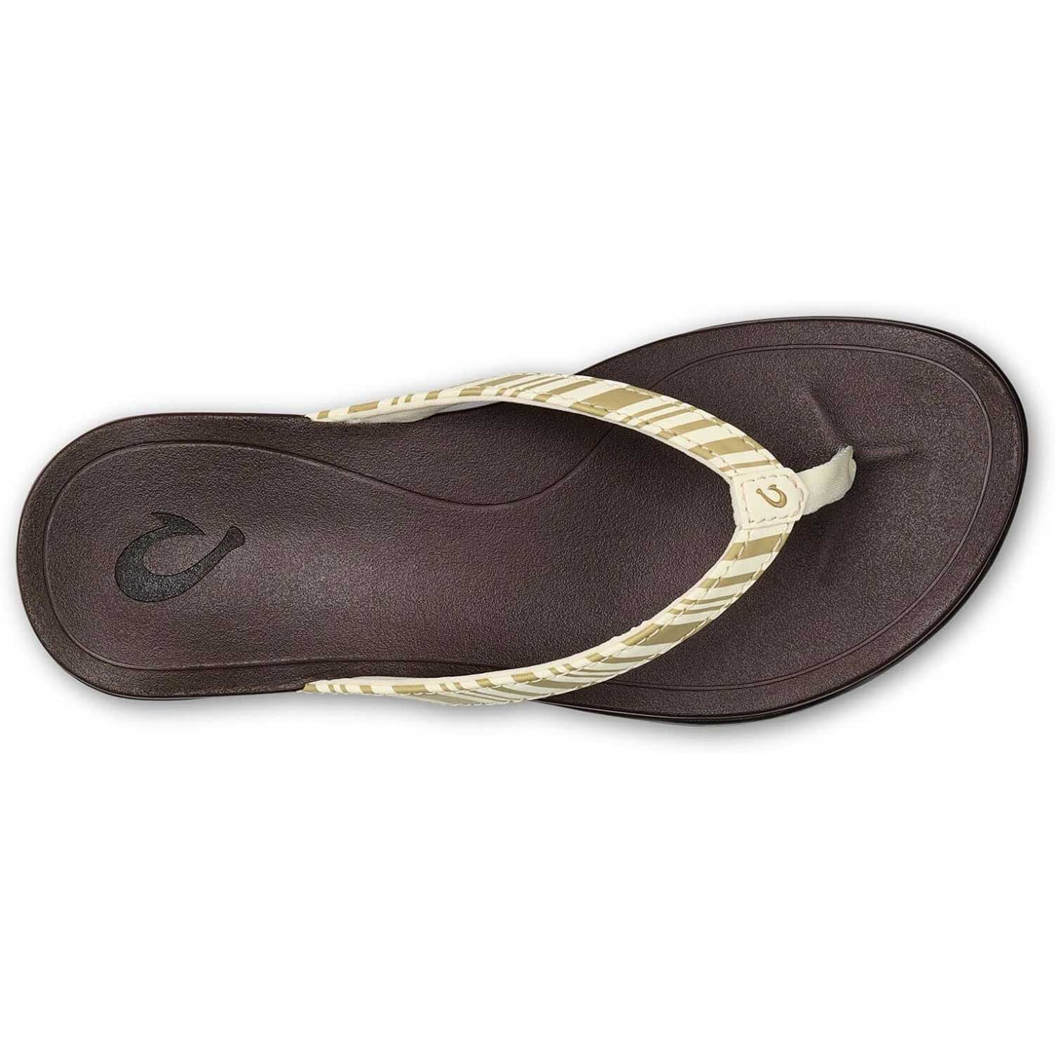 Olukai Ho'opio Women's Beach Sandals - Clay \ Stripe - BeachToBlvd