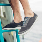 Olukai Moku Pae Men's Boat Shoes - Pavement / Vintage Blue - BeachToBlvd