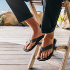 Olukai Ulele Men’s Beach Sandals - Black - BeachToBlvd