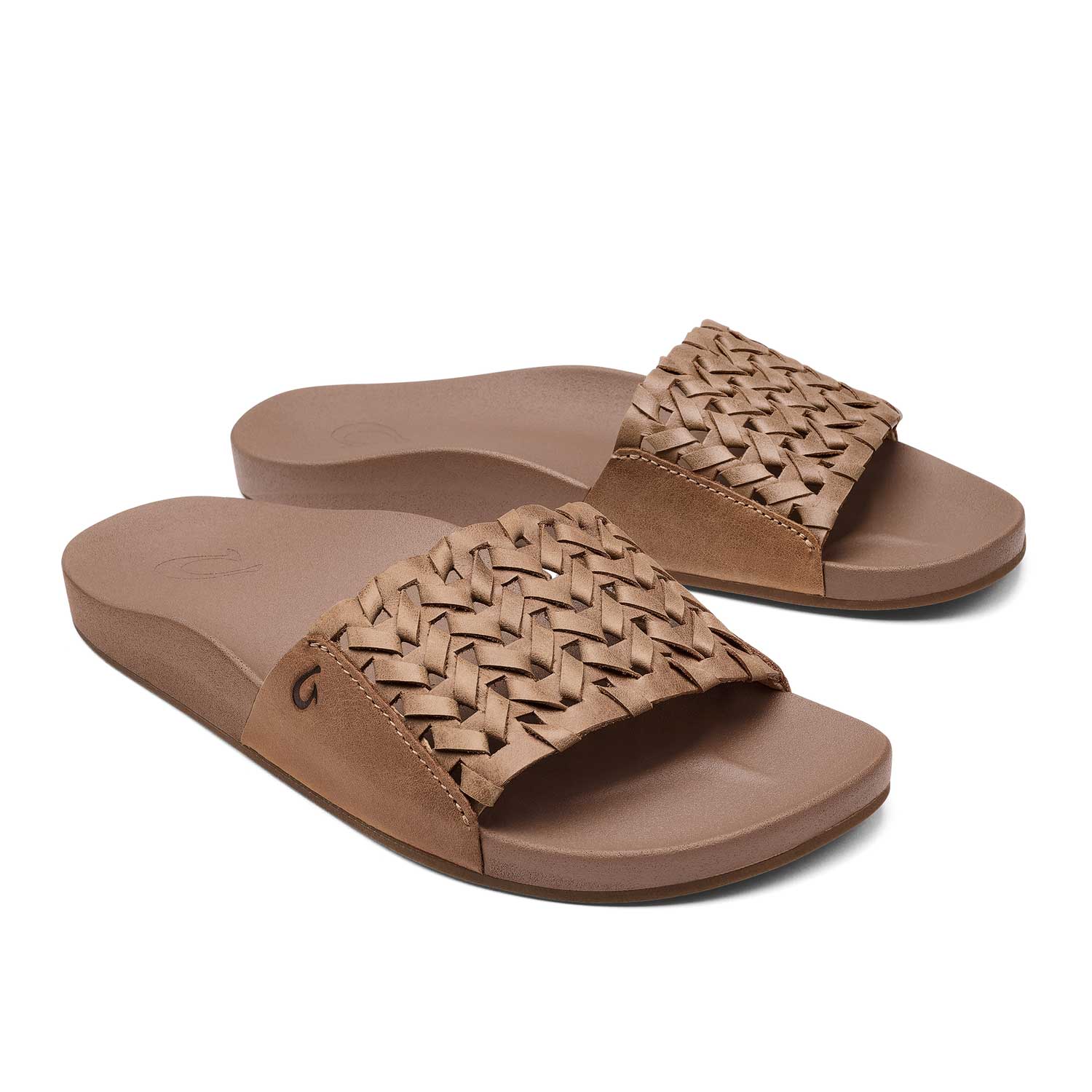 Olukai Kamola Women's Woven Slide Sandals - Black or Tan - BeachToBlvd