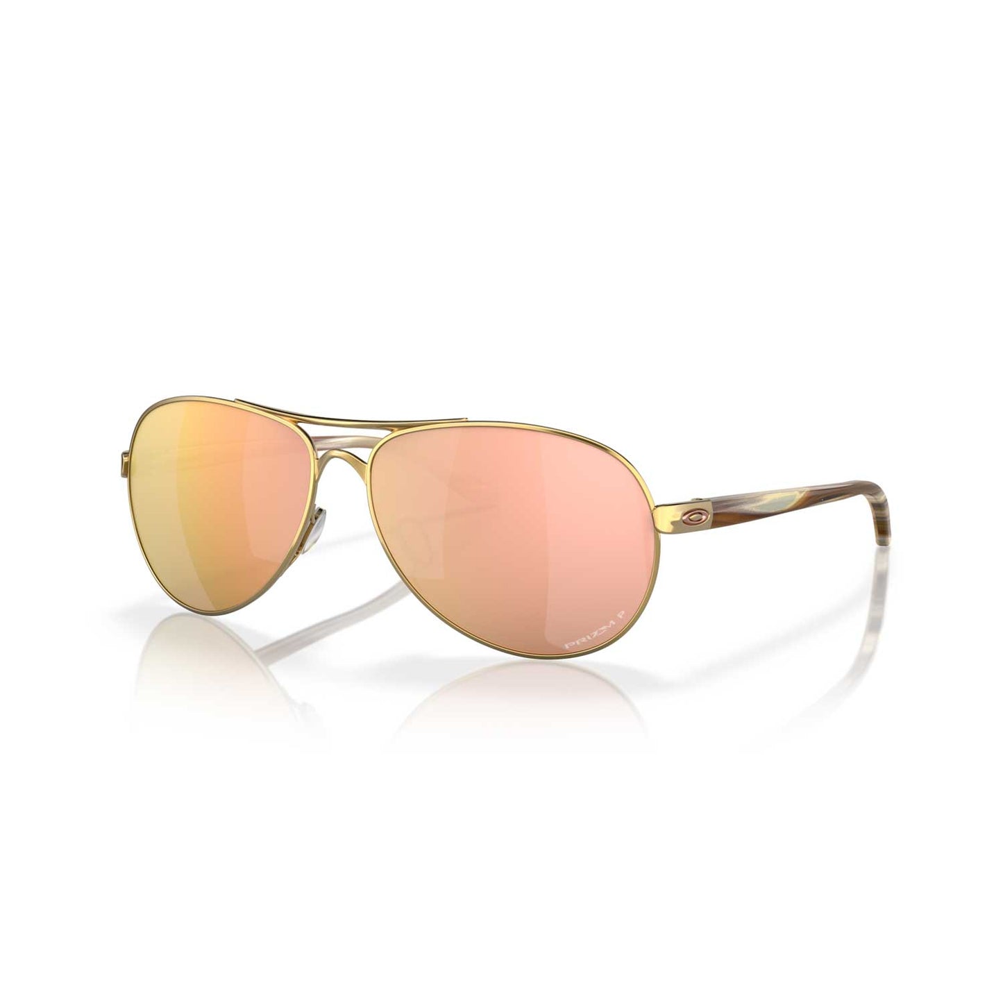 Oakley Feedback Sunglasses Polished Gold Frame \ Prizm Rose Gold Polarized Lenses