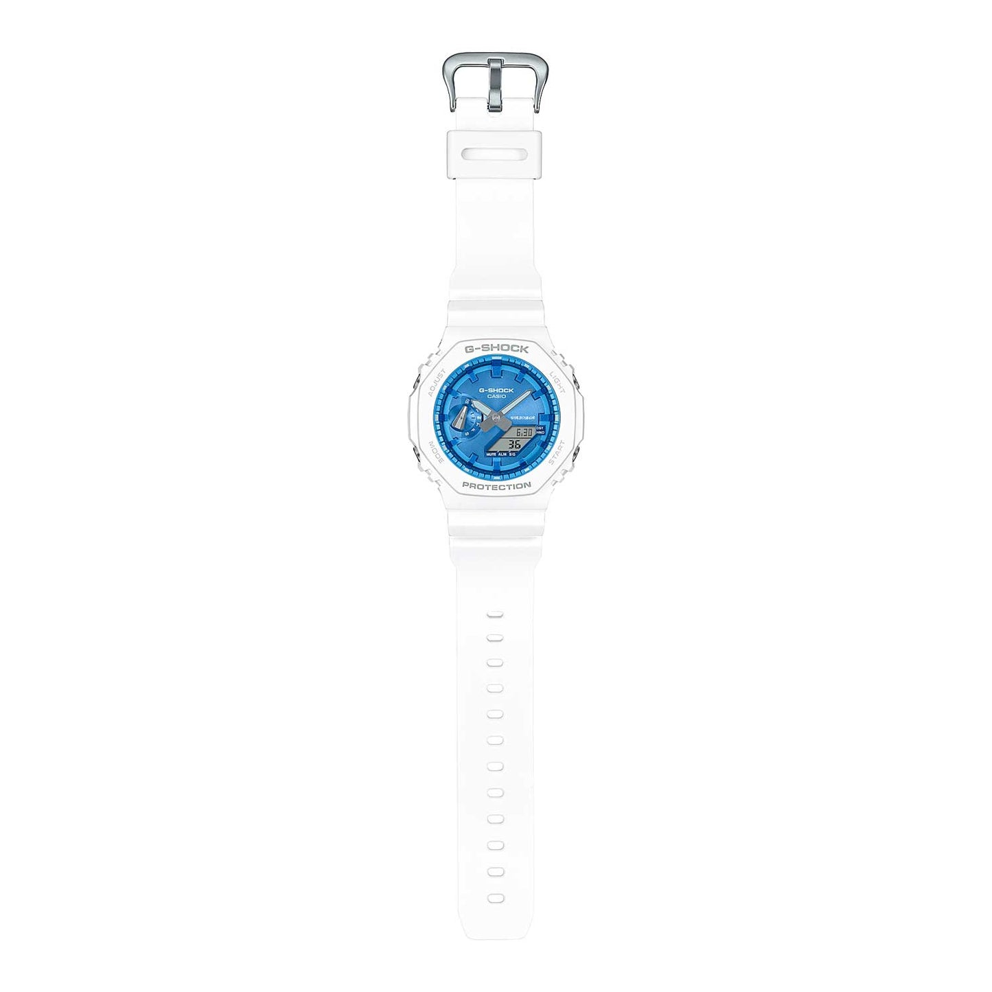 Casio G-Shock Analog \ Digital Men's Watch - White\Blue - GA2100WS-7A