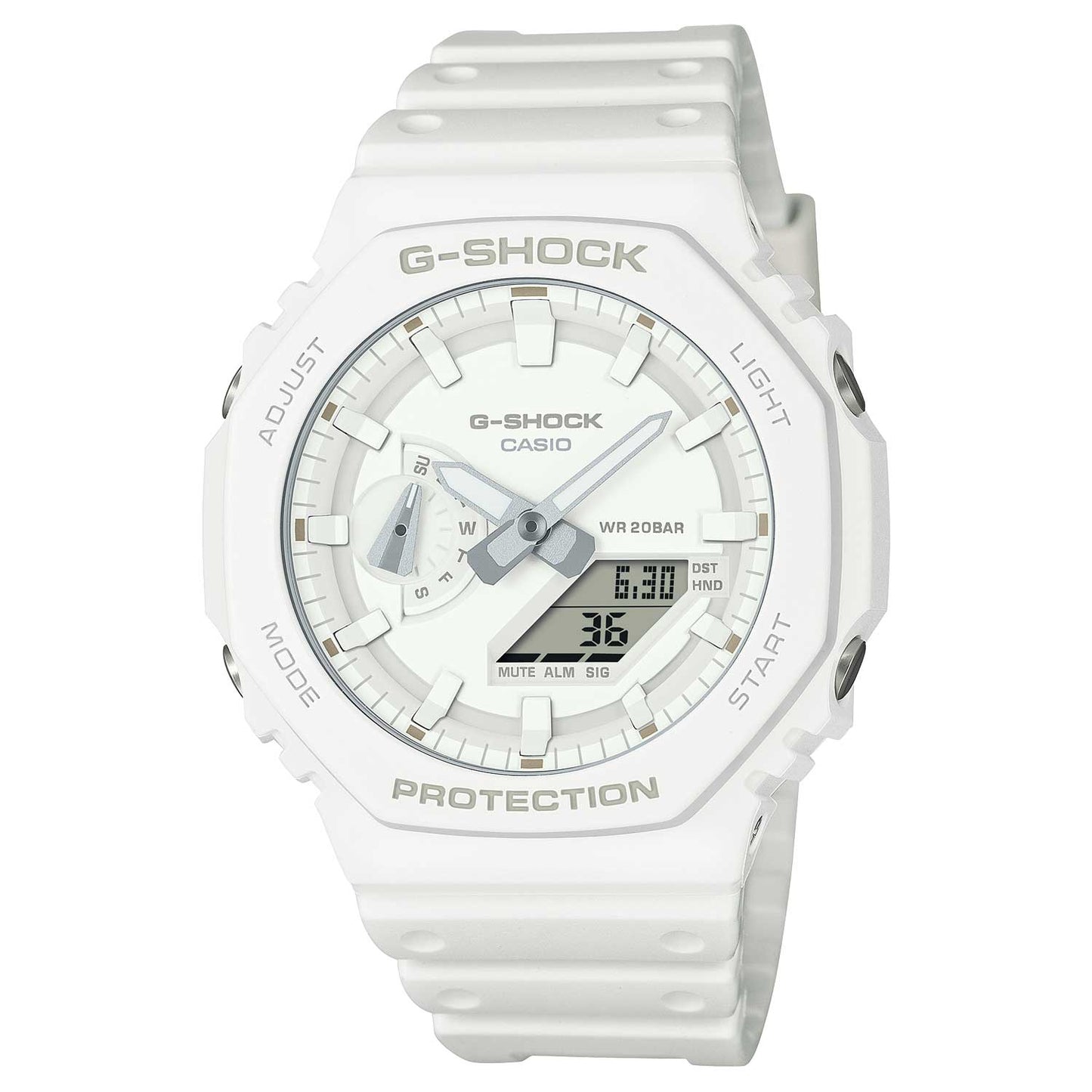 Casio G-Shock White Analog - Digital Watch Model GA2100-7A7