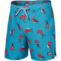 SAXX Oh Buoy 2n1 Volley 5inch Short Men's Blue Shrimp Drawstring Swimwear