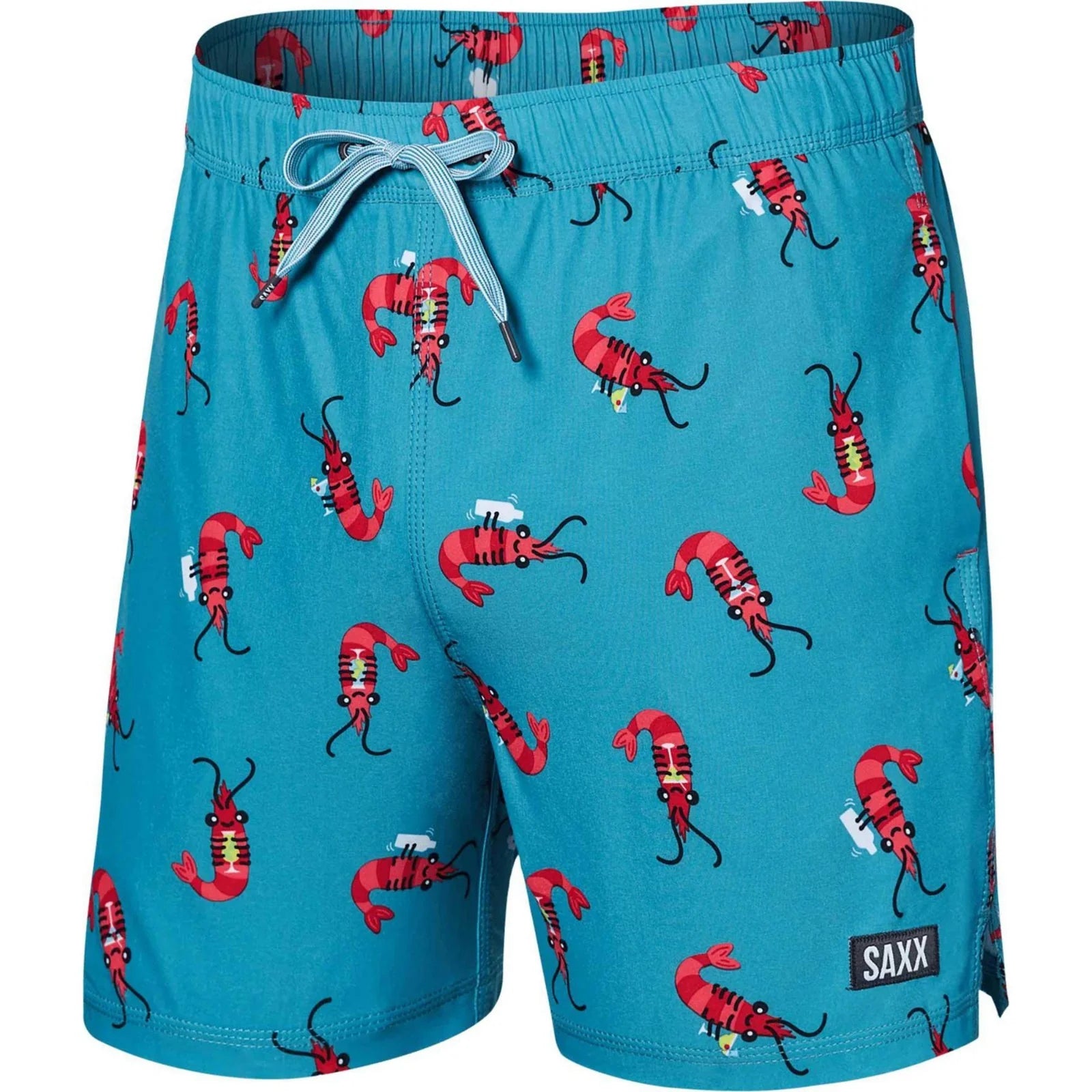 SAXX Oh Buoy 2n1 Volley 5inch Short Men's Blue Shrimp Drawstring Swimwear
