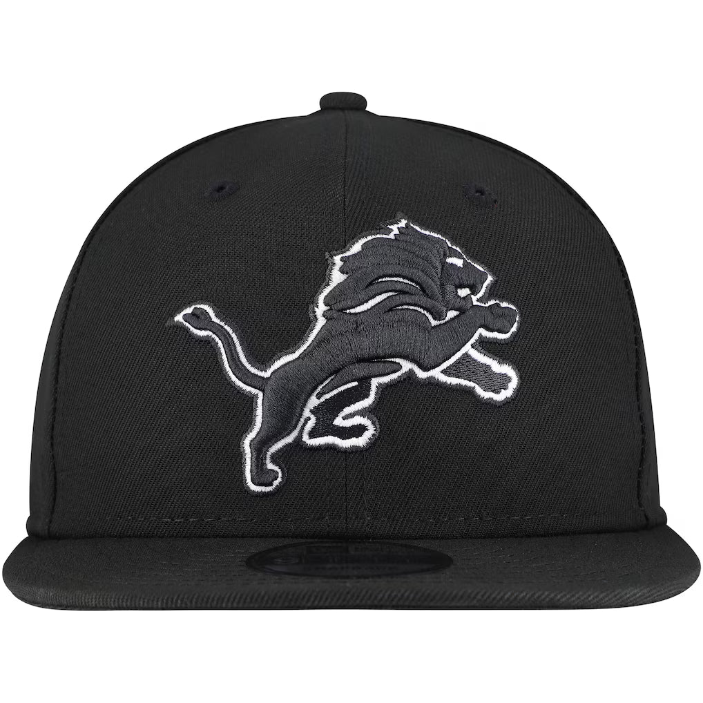 New Era Detroit Lions Black and White 9FIFTY 950 Snapback Hat