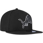 New Era Detroit Lions Black and White 9FIFTY 950 Snapback Hat