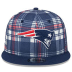 New Era New England Patriots 2024 9FIFTY 950 Sideline Statement Plaid Snapback Hat