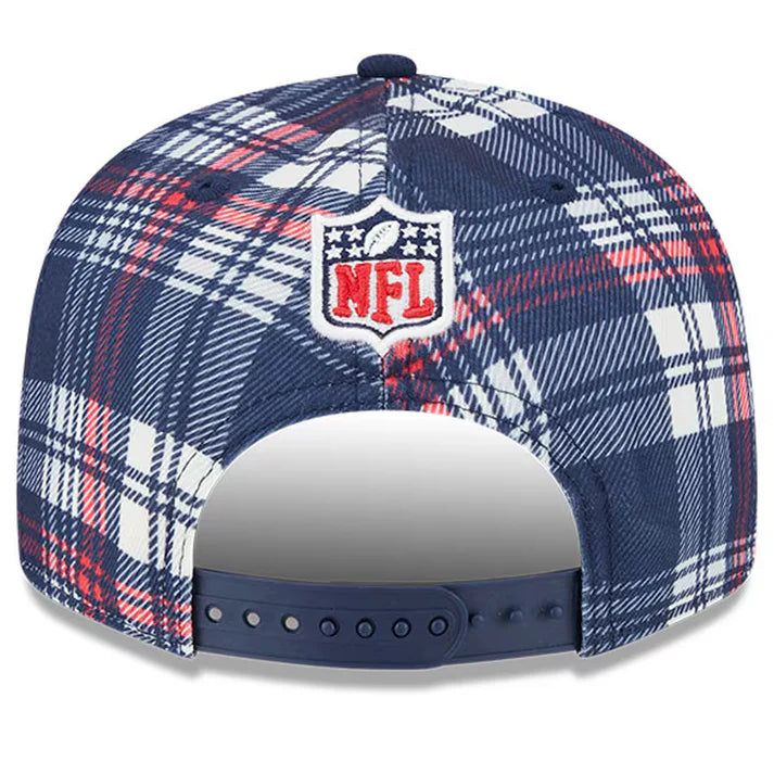New Era New England Patriots 2024 9FIFTY 950 Sideline Statement Plaid Snapback Hat