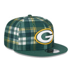 New Era Green Bay Packers 9FIFTY 950  Statement Sideline Plaid Snapback Hat