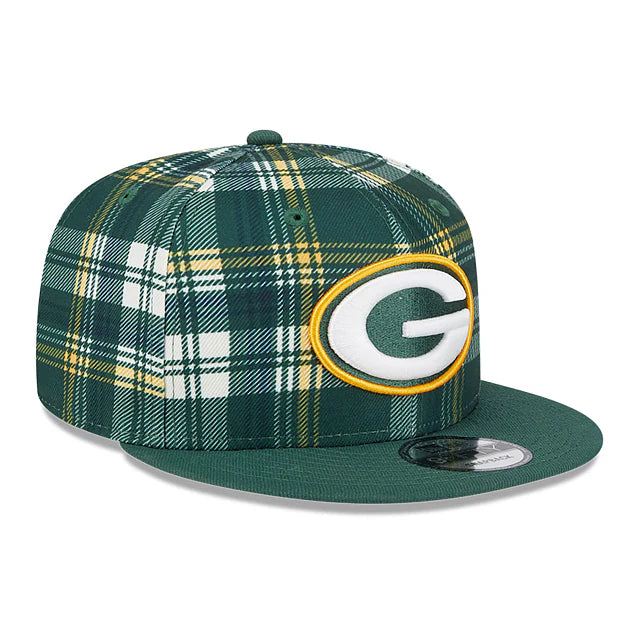 New Era Green Bay Packers 9FIFTY 950  Statement Sideline Plaid Snapback Hat