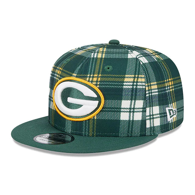 New Era Green Bay Packers 9FIFTY 950  Statement Sideline Plaid Snapback Hat