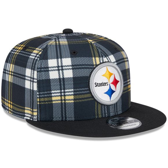 New Era Pittsburgh Steelers 9FIFTY 950 Sideline Statement Plaid Snapback Hat