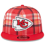New Era Kansas City Chiefs 9FIFTY 950 Sideline Statement Plaid Snapback Hat