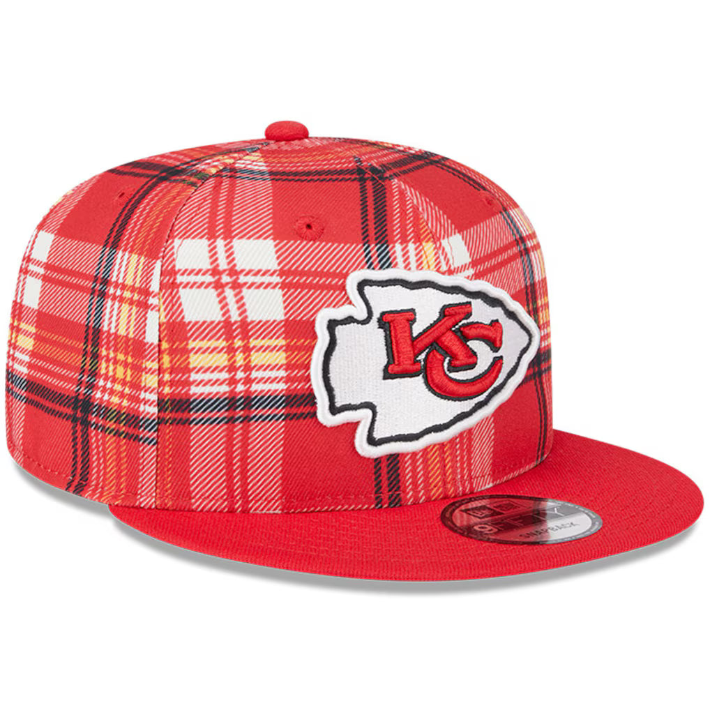 New Era Kansas City Chiefs 9FIFTY 950 Sideline Statement Plaid Snapback Hat