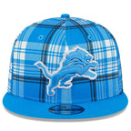 New Era Detroit Lions 9FIFTY 950 Sideline Statement Plaid Snapback Hat