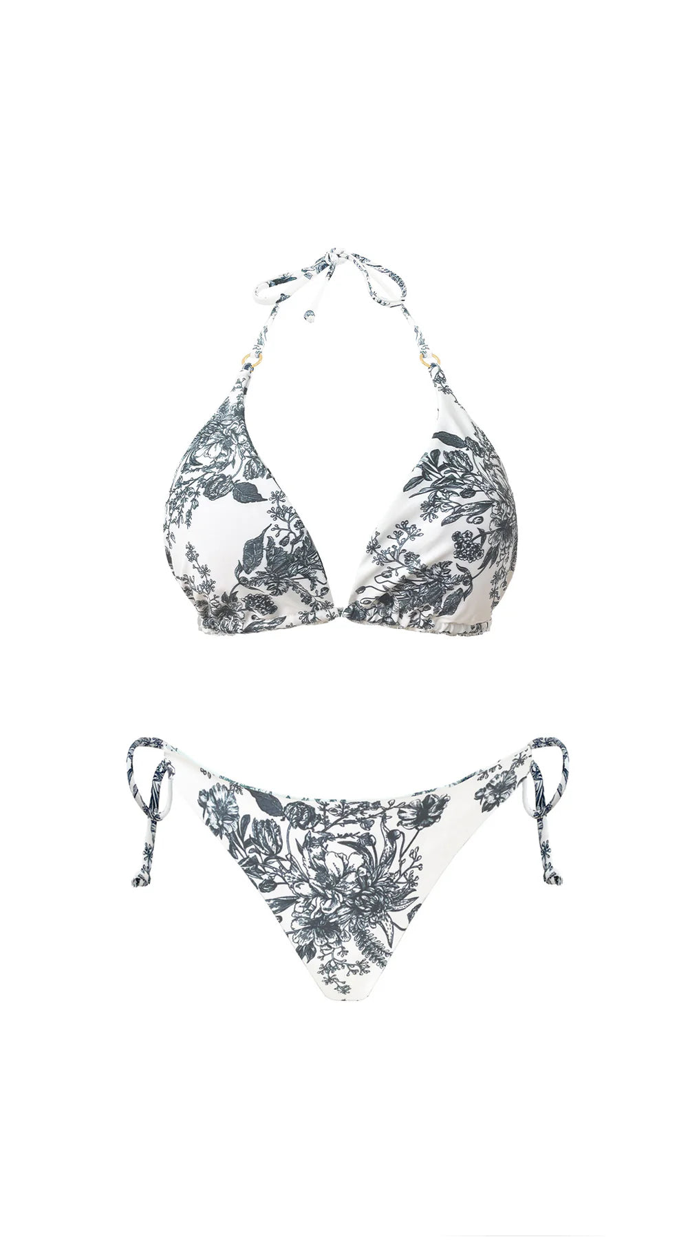 Phax Reversible Tie Side Latin Bikini Bottom- Toile Print & Stripe