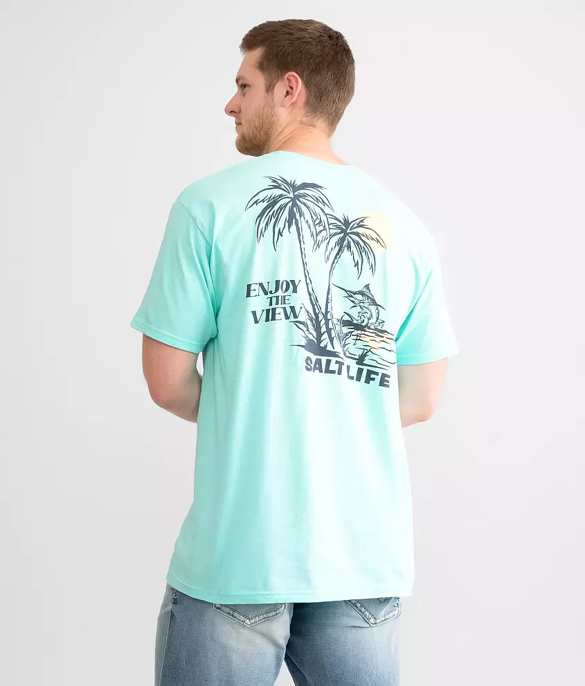 SALT LIFE Enjoy The View T-Shirt- ARUBA BLUE - BeachToBlvd