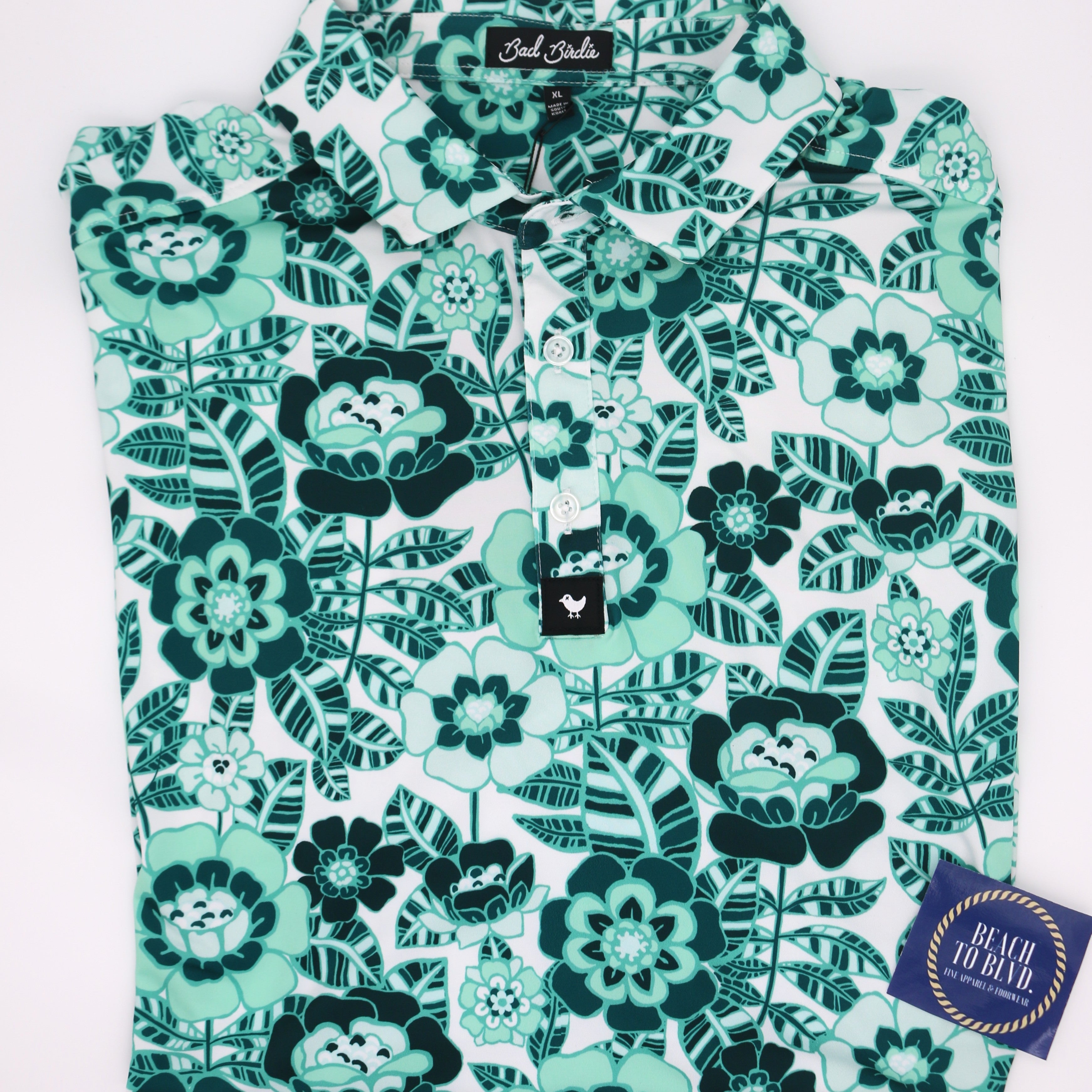 Bad Birdie Lake Effect Men's Core Polo Shirt - Green - BeachToBlvd